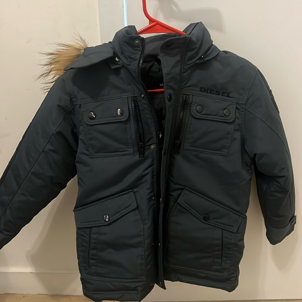 Kid Size 7 Diesel Jacket with detachable hoodie